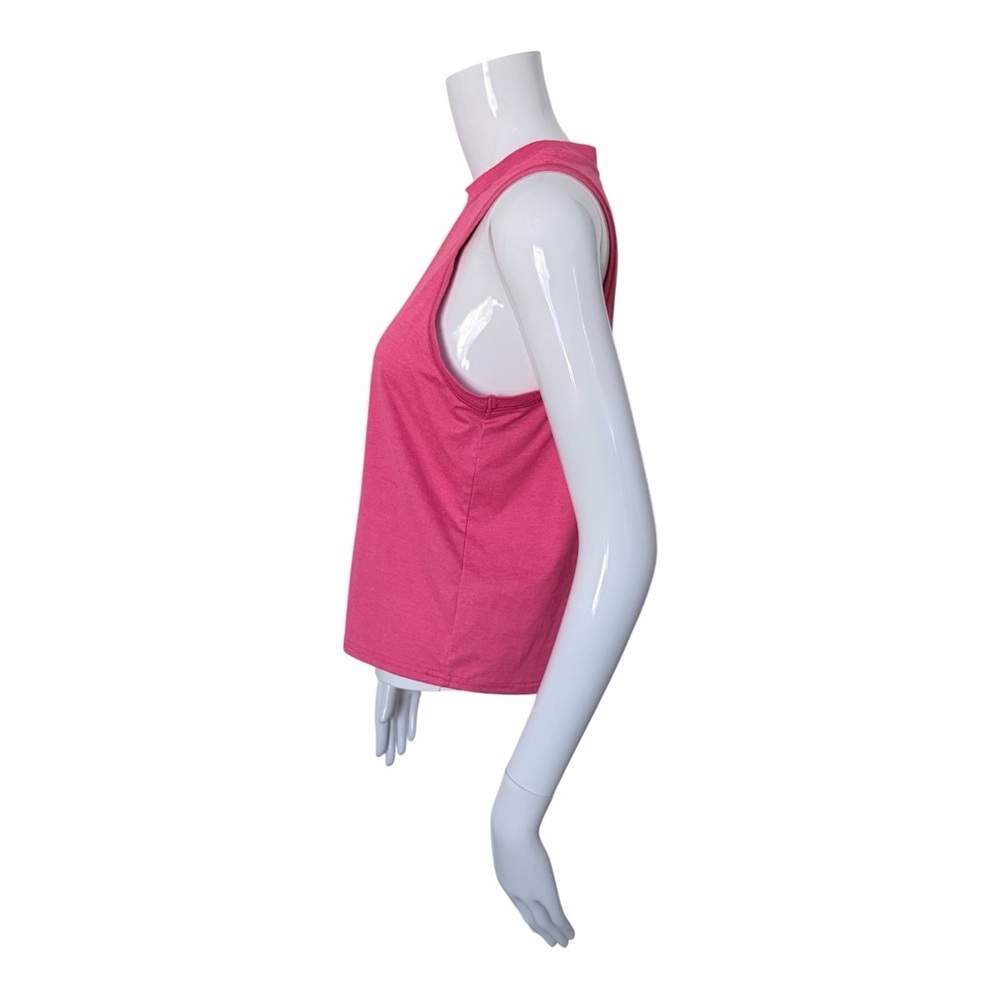 Quince Flow-Knit Breeze High Neck Activewear Tank Size Small Heather Coral - Picture 4 of 9